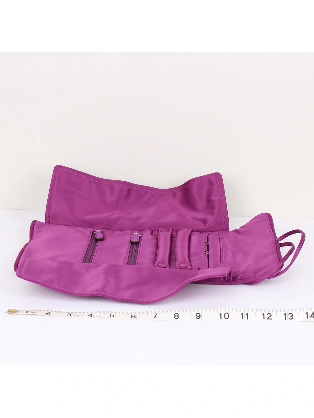 Coach Mulberry Satin Travel Jewelry Roll Organizer Case F66561